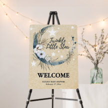 Floral White Twinkle Little Star Baby Dusche