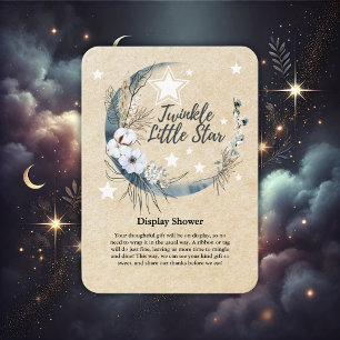 Floral White Twinkle Little Star Baby Dusche Begleitkarte