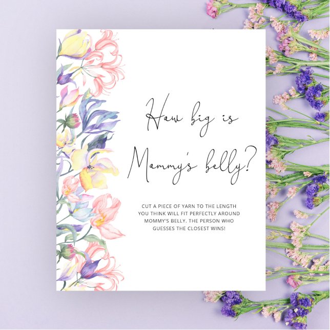 Floral Wie groß ist Mama's Bauchspiel Poster (Von Creator hochgeladen)