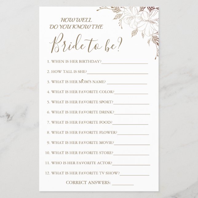 Floral Wie gut kennen Sie den Flyer von Bridgespie (Vorne)