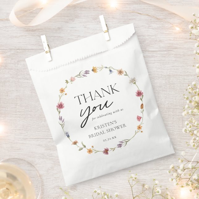 Floral Wildblume Brautparty Vielen Dank Geschenktütchen (Ausgeschnitten)