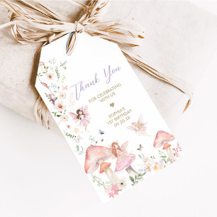 Floral Wildblume Fairy First Birthday Favor Tags Geschenkanhänger