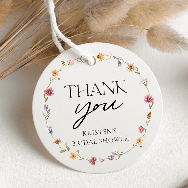 Floral Wildblume Girl Brautparty Vielen Dank Geschenkanhänger (Von Creator hochgeladen)