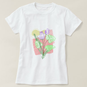 Floral Wildblume Nature Lover Einfach rot gepunkte T-Shirt