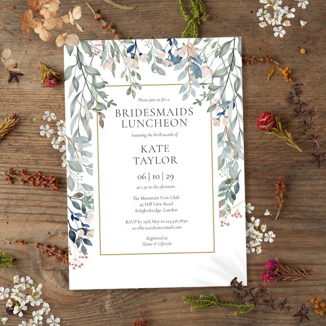 Floral Wildblumen Bridesmaids Luncheon Einladung (Floral Wildflowers Bridesmaids Luncheon Invitation)