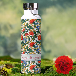 Floral Willam Morris Style Blue Red Gold Vintage Trinkflasche