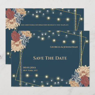 Floral William Morris Vintage große Blume Save The Date