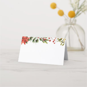 Floral Winter Poinsettia Elegante Wedding Platzkarte