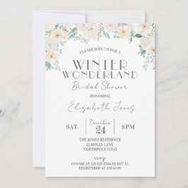 Floral Winter Wonderland Brautparty Einladung