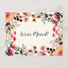 Floral Wir haben neue Zuhause Moving Ankündigung v Postkarte