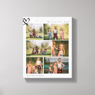 Floral Wir Liebe Sie Abuela Mama Familienfoto Coll Leinwanddruck