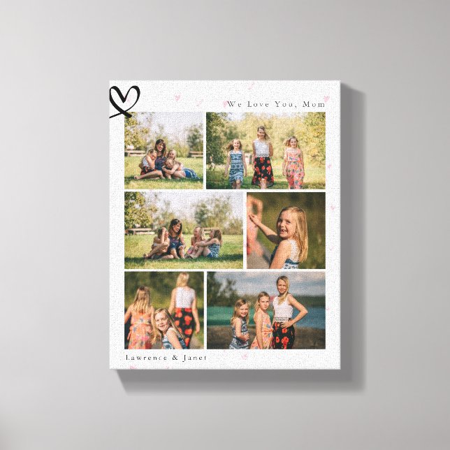 Floral Wir Liebe Sie Abuela Mama Familienfoto Coll Leinwanddruck (Vorderseite)