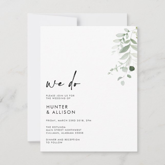 Floral wir machen Hochzeit Einladung (Vorderseite)