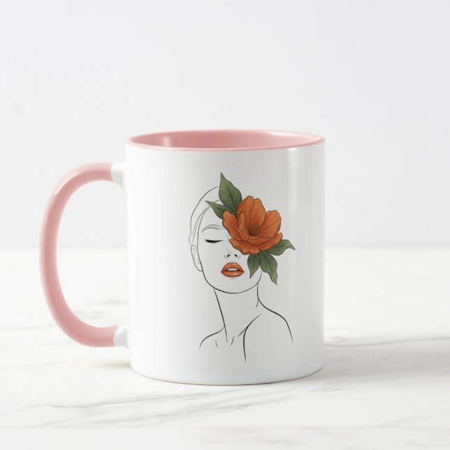  Floral Woman Face Art Mug Tasse (Links)