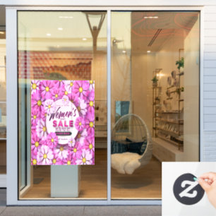 Floral Women's Day Sale 8. März Business Fensteraufkleber