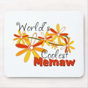 Floral World's Coolest Memaw Mousepad