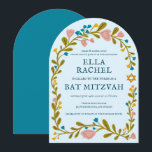 Floral Wreath Bat Mitzvah Handgezeichnet Custom Ar Einladung<br><div class="desc">Perfekte Karte, um eine Bar mitzvah, Fledermausmitzvah oder andere jüdische Feier anzukündigen! Handgemachte Kunst für Sie! Vollständig anpassbar! Klicken Sie auf "Personalisieren" oben, um den Text zu bearbeiten. Klicken Sie auf "Bearbeiten mit dem Designwerkzeug", um die Schriftart, Farben und Einstellungen anzupassen. Auch können Sie den Kartenstil leicht ändern, um quadratische...</div>