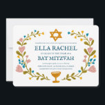 Floral Wreath Bat Mitzvah Handgezeichnet Custom Einladung<br><div class="desc">Perfekte Karte, um eine Bar mitzvah, Fledermausmitzvah oder andere jüdische Feier anzukündigen! Handgemachte Kunst für Sie! Vollständig anpassbar! Klicken Sie auf "Personalisieren" oben, um den Text zu bearbeiten. Klicken Sie auf "Bearbeiten mit dem Designwerkzeug", um die Schriftart, Farben und Einstellungen anzupassen. Auch können Sie den Kartenstil so ändern, dass er...</div>
