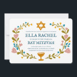 Floral Wreath Bat Mitzvah Handgezeichnet Custom Einladung<br><div class="desc">Perfekte Karte, um eine Bar mitzvah, Fledermausmitzvah oder andere jüdische Feier anzukündigen! Handgemachte Kunst für Sie! Vollständig anpassbar! Klicken Sie auf "Personalisieren" oben, um den Text zu bearbeiten. Klicken Sie auf "Bearbeiten mit dem Designwerkzeug", um die Schriftart, Farben und Einstellungen anzupassen. Auch können Sie den Kartenstil so ändern, dass er...</div>