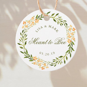 Floral Wreath bedeutet Honey Wedding Round Geschenkanhänger