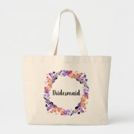 Floral Wreath Bridesmaid Jumbo Stoffbeutel
