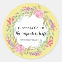 Floral Wreath Classic Round Aufkleber