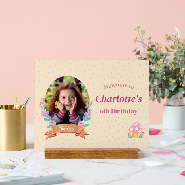Floral Wreath Cream Anniversaire de enfant Photo W (Mariage)