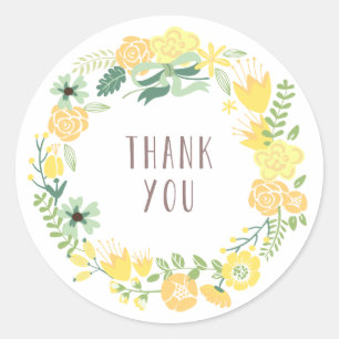 Floral Wreath   Danke Stickers