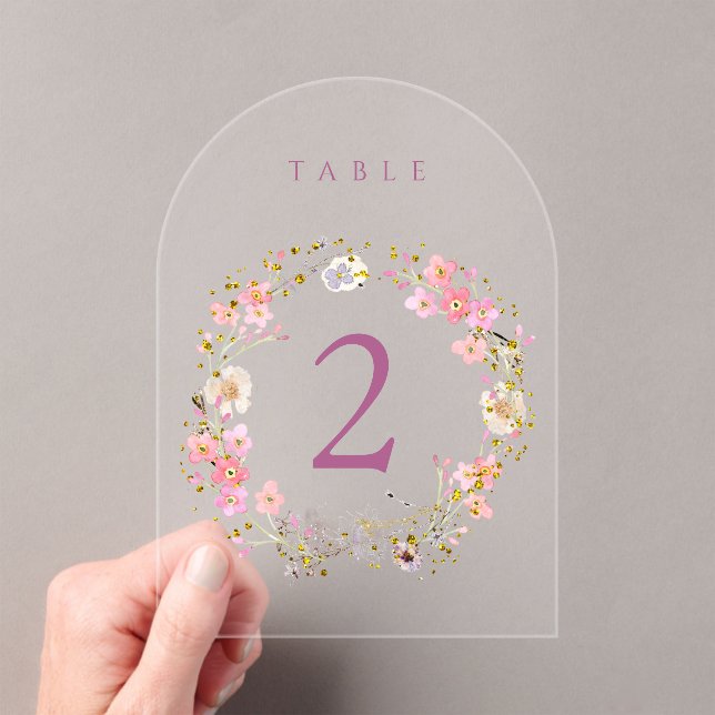 floral wreath design table number  acryleinladungen (Insitu (Handheld))