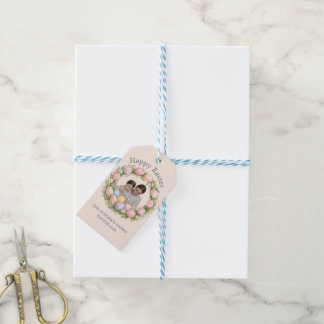 Floral Wreath & Family Photo Personalized Easter  Geschenkanhänger