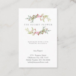Floral Wreath in Pink Visitenkarte