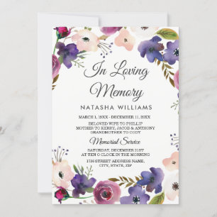 Floral Wreath Memorial Faire-part Service