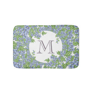 Floral Wreath Monogramm Badematte