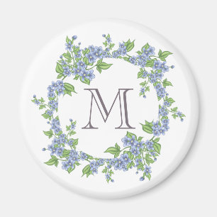 Floral Wreath Monogramm Magnet