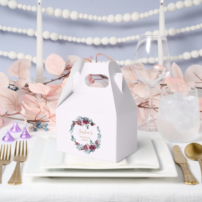 Floral Wreath Mother and Baby Sessing Party Geschenkschachtel (Hochzeit)