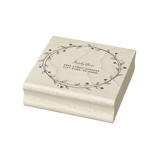Floral Wreath Rubber Stamp Gummistempel (Stempel)