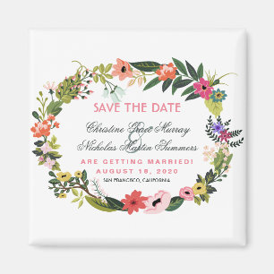 Floral Wreath speichert das Datumsfenster Magnet
