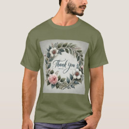 Floral Wreath Vielen Dank Mens T-Shirt