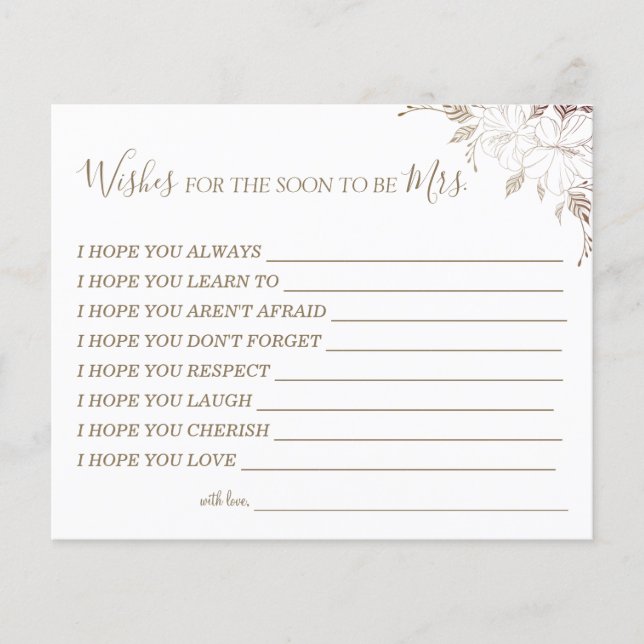 Floral wünscht sich, dass der Bald Frau Card wird Flyer (Vorne)