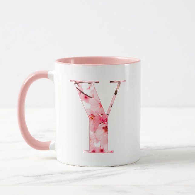 Floral Y Initial Mug | Personalized Name & Traits Tasse (Links)
