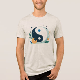 Floral Yin Yang Symbol Harmonie und Natur Tri-Blend Shirt