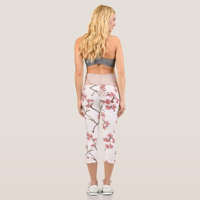 Floral Yoga-Leggings Capri Leggings (Rückseite)