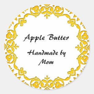 Floral Zuhause Business Canning Soap Labels gelb Runder Aufkleber