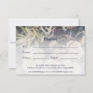 FloralCustom Foto Lila Florist Geschenkgutschein Mitteilungskarte