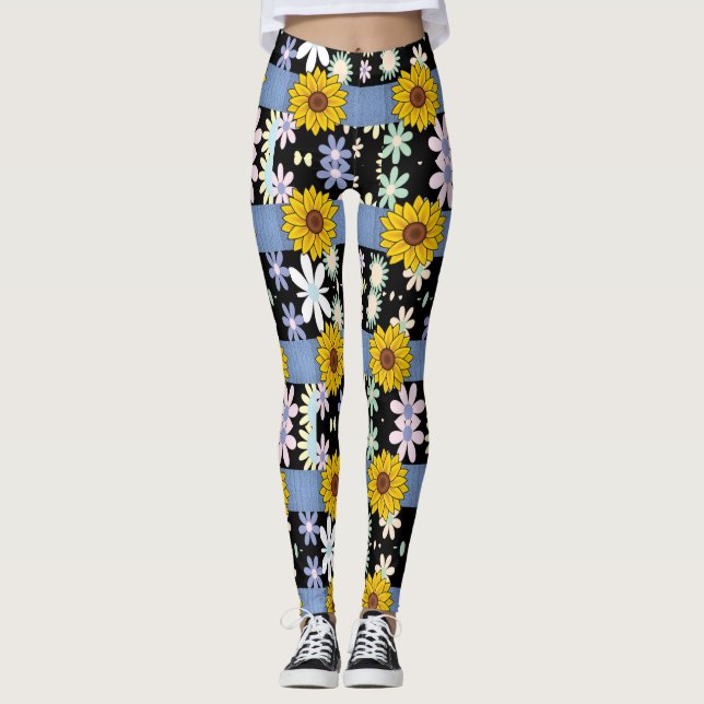 Floraldamen, lange Leggings (Vorderseite)