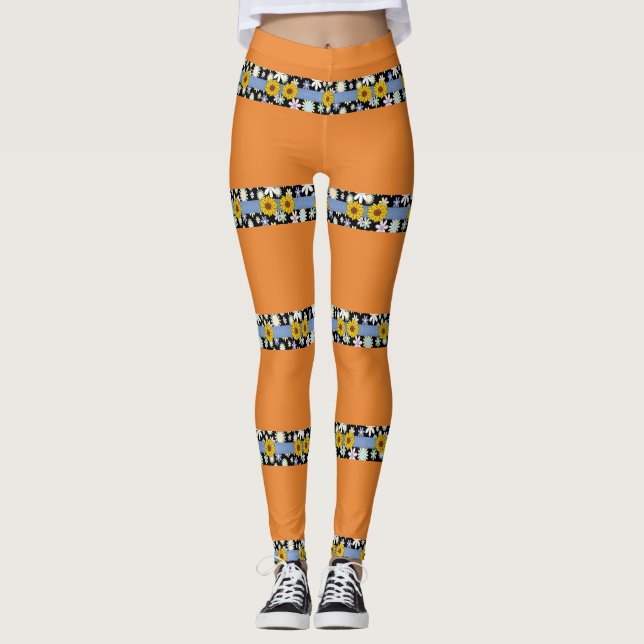Floraldamen, lange Leggings (Vorderseite)