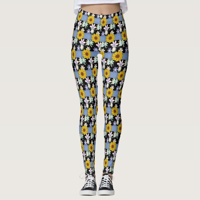 Floraldamen, lange Leggings (Vorderseite)