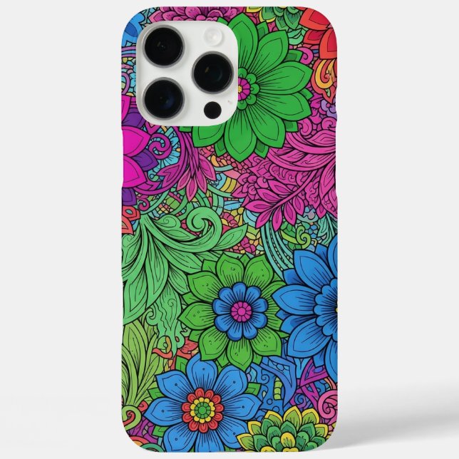 FLORALDRUCKE INTRIZIEREN iPhone 16 PRO MAX HÜLLE (Rückseite)