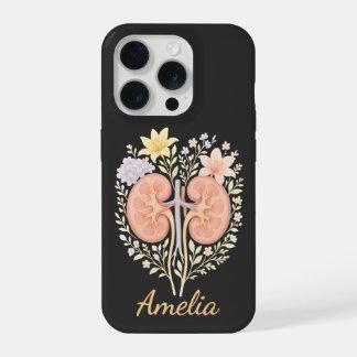 Florale Anatomische Nieren Nephrologie Krankenschw iPhone 15 Pro Hülle