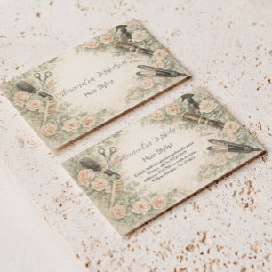 Florale Aquarell-Frisur-Stylist-Branding Visitenkarte